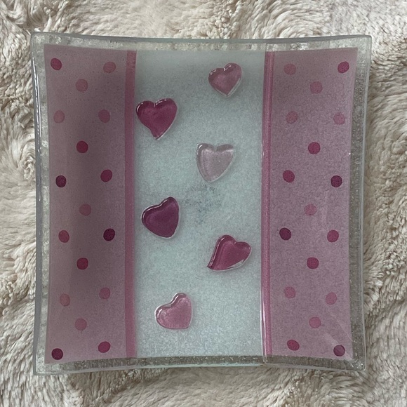 Gorham Other - GORHAM Glass Square Candy Dish Hearts